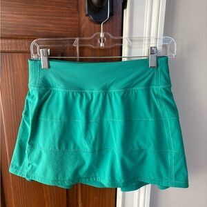 Lululemon Pace Rival Green Athletic Skort Long